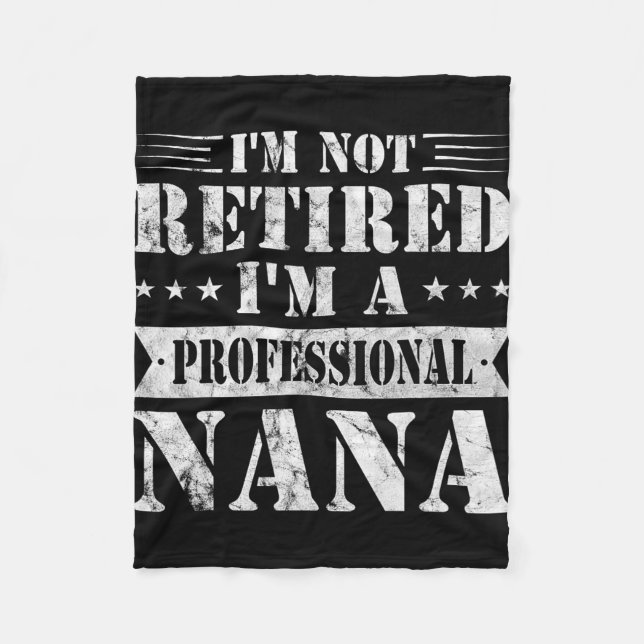 A Professionell Nana Funny Mors dag Retrött Gran Fleecefilt (Framsidan)