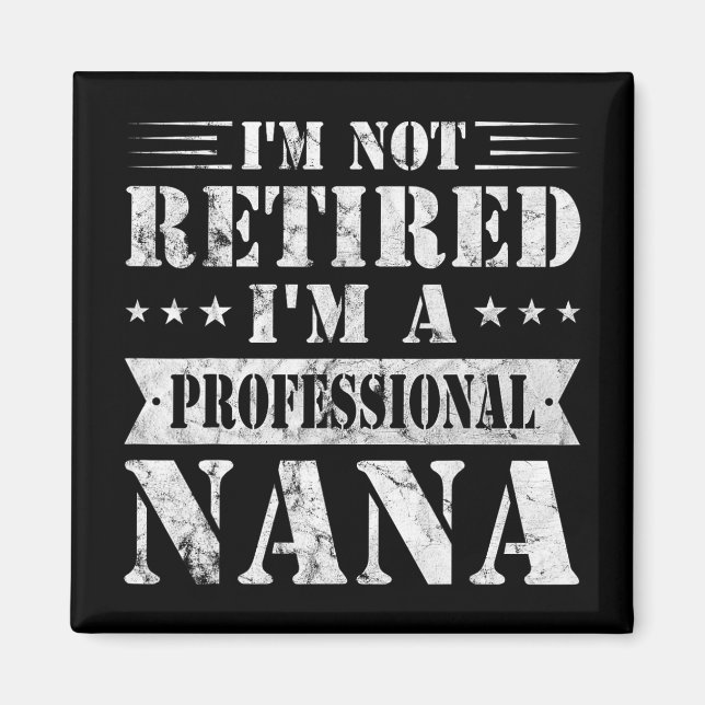 A Professionell Nana Funny Mors dag Retrött Gran Magnet (Framsidan)