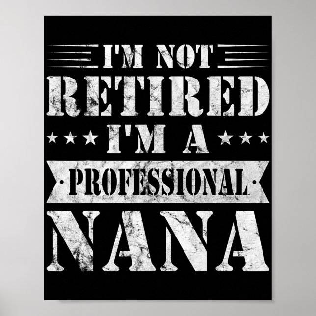 A Professionell Nana Funny Mors dag Retrött Gran Poster (Framsidan)