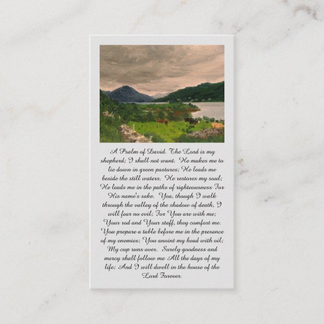 A Psalm of David Celebration of Life Prayer Card Visitkort (Framsida)