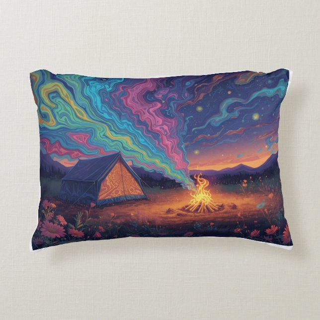 A psychedelic camping cushion prydnadskudde (Framsidan)