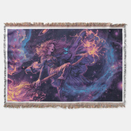 A psycheldelic witch throw blanket filt