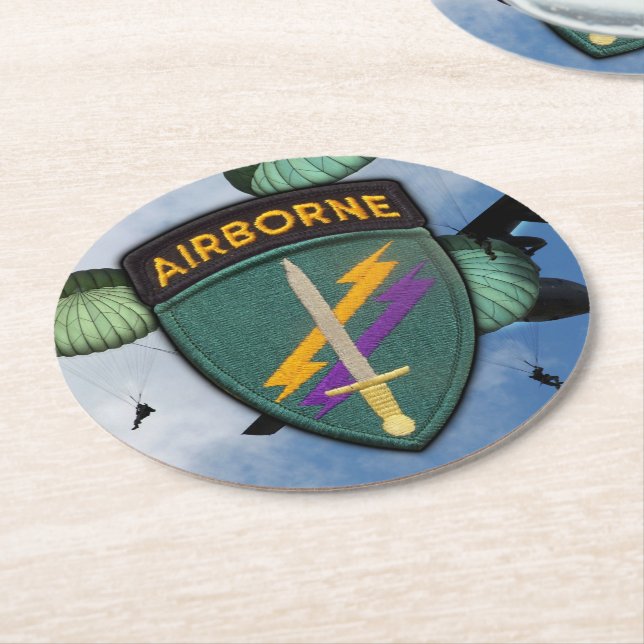 A) Psykologiska operationer Underlägg Papper Rund (Vinklad)