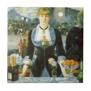 A Pub vid Folies Bergere av Edouard Manet Kakelplatta