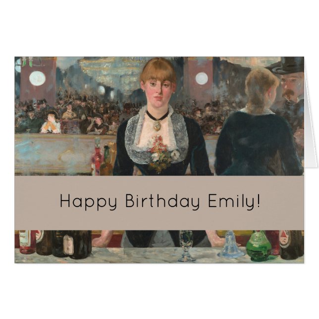 A Pub vid Folies-Bergère Edouard Manet Hälsningskort (Framsidan Horizontal)