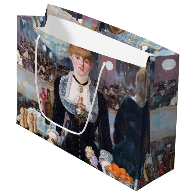 A Pub vid Folies-Bergere, Manet Large Gift Bag (Framsidan Vinklad)
