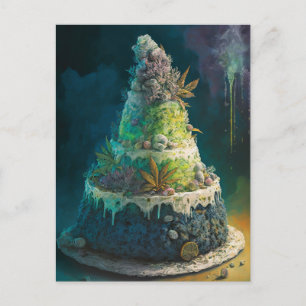 A Punny Weeding Cake Vykort