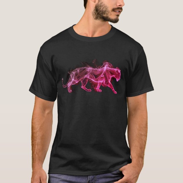 A Purple Leopard on a Black Short Sleeve T-Shirt (Framsida)