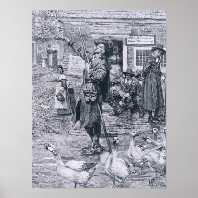 A Quaker Exhorter i New England Poster (Framsidan)