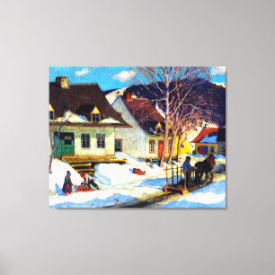 A Quebec Village Street av Clarence Gagnon Canvastryck