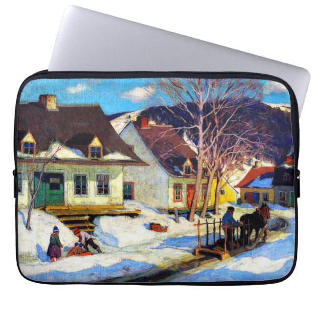 A Quebec Village Street by Clarence Gagnon Laptop Fodral (Framsidan)
