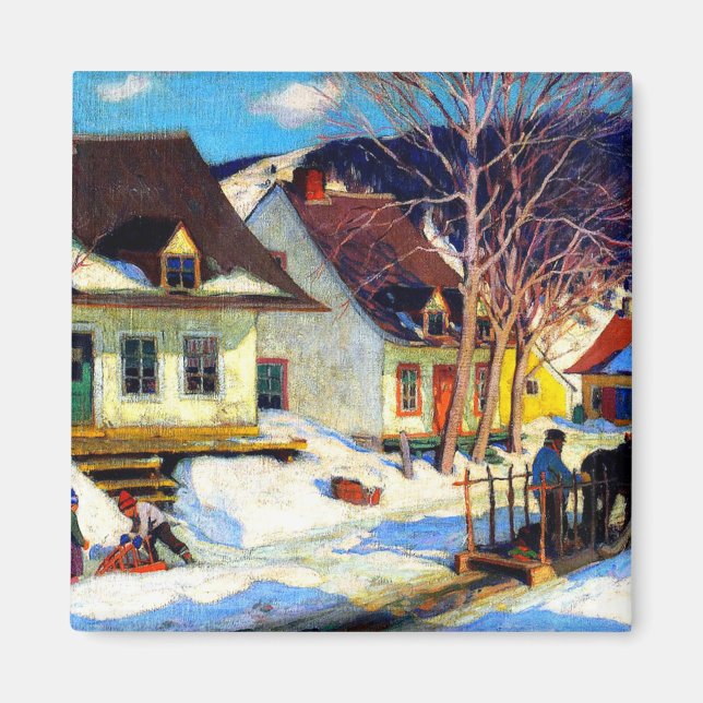 A Quebec Village Street - Clarence Gagnon-grafik Magnet (Framsidan)