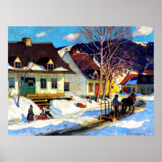 A Quebec Village Street - Clarence Gagnon-grafik Poster (Framsidan)