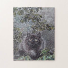 A Quiet Ställe - Katt och Spindelnät Puzzle Pussel