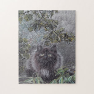 A Quiet Ställe - Katt och Spindelnät Puzzle Pussel