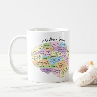 A Quilters Brain Mugg - Lustigt Quilting Gift