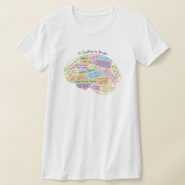 A Quilters Brain T-Shirt - Lustigt Quilting Gift (Laydown)