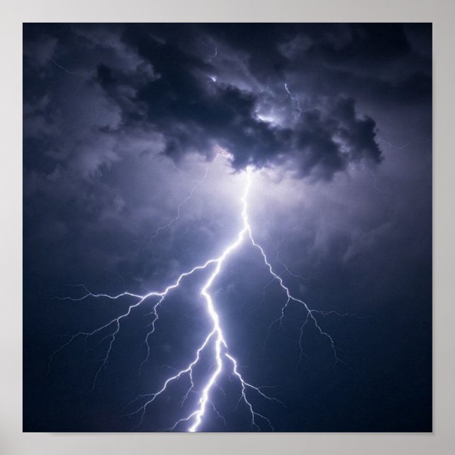 A Radiant Lightning Discharge Illuminating Dark St Poster (Framsidan)