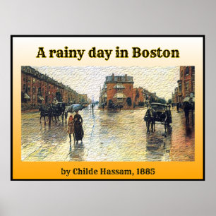 A Rainy Day i Boston Poster
