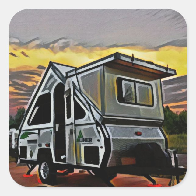A-Ram Camper Sticker Fyrkantigt Klistermärke (Framsida)