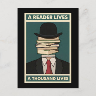 A Reader Lives a Thousand Lives Bibliophile Wisdom Vykort