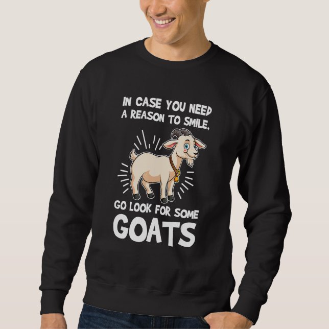 a reason to smile, go look for some goats goats lång ärmad tröja (Framsida)