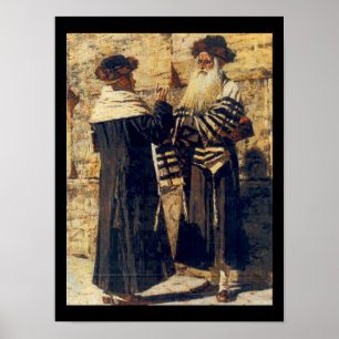 A Rebbe at the Kotel by Vereshchagin - Circa 1880  Poster