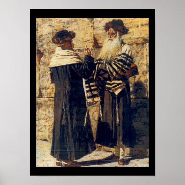 A Rebbe at the Kotel by Vereshchagin - Circa 1880  Poster (Framsidan)