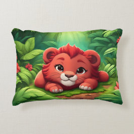 A Red Lejon Unge i Jungle Prydnadskudde