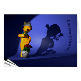 A red rose for a blue lady hälsningskort