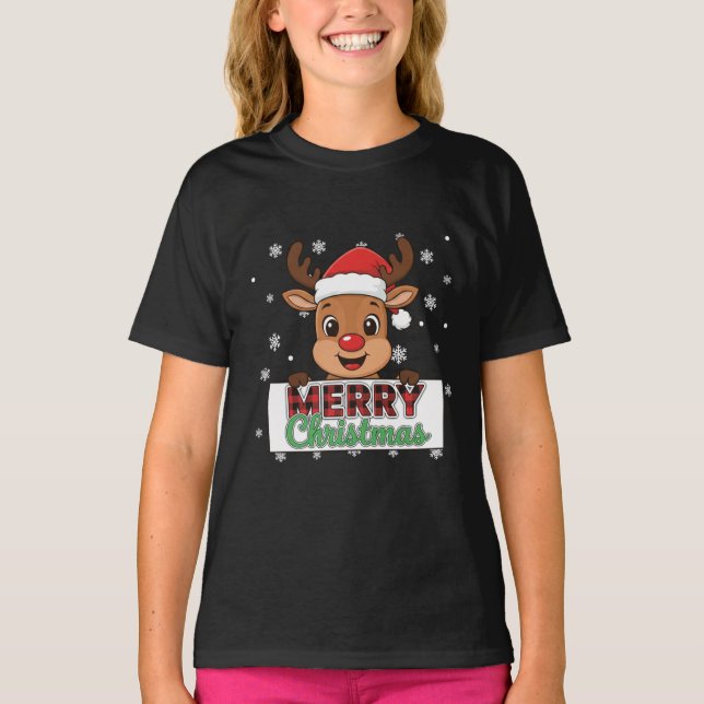 A reindeer-themed T-shirt for Christmas decoration (Framsida)
