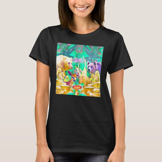 A Resa genom Flora fauna Fungi Skogen T Shirt (Framsida)