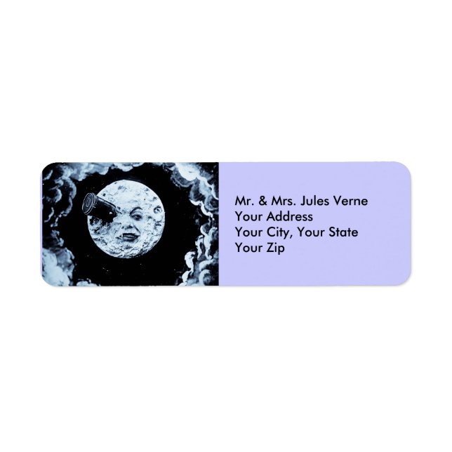 A Resa till Måne Returadress Etikett (Framsidan)