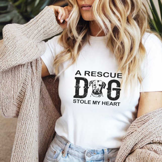 A rescue Dog Steal My Heart Dog Lover Design T Shirt (Skapare uppladdad)