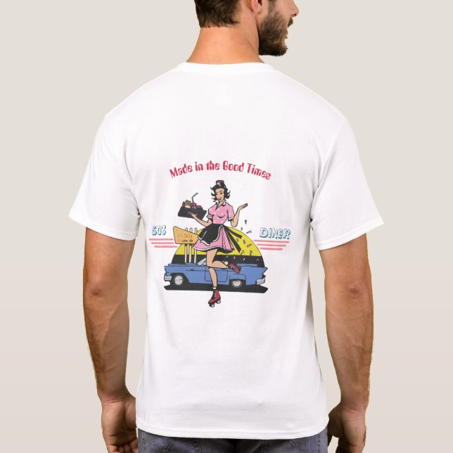 A retro 50's 'Good times' scene T Shirt (Baksida)
