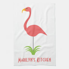 A Retro Rosa Flamingo for Kitchen Kökshandduk