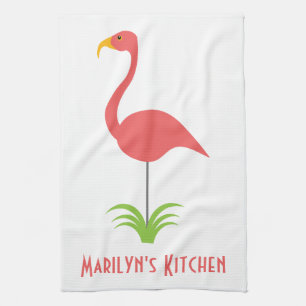 A Retro Rosa Flamingo for Kitchen Kökshandduk