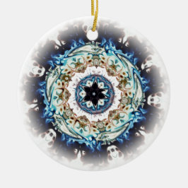 A ring av brand (färgat mönster) julgransprydnad keramik