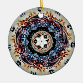 A ring av brand (färgat mönster) julgransprydnad keramik