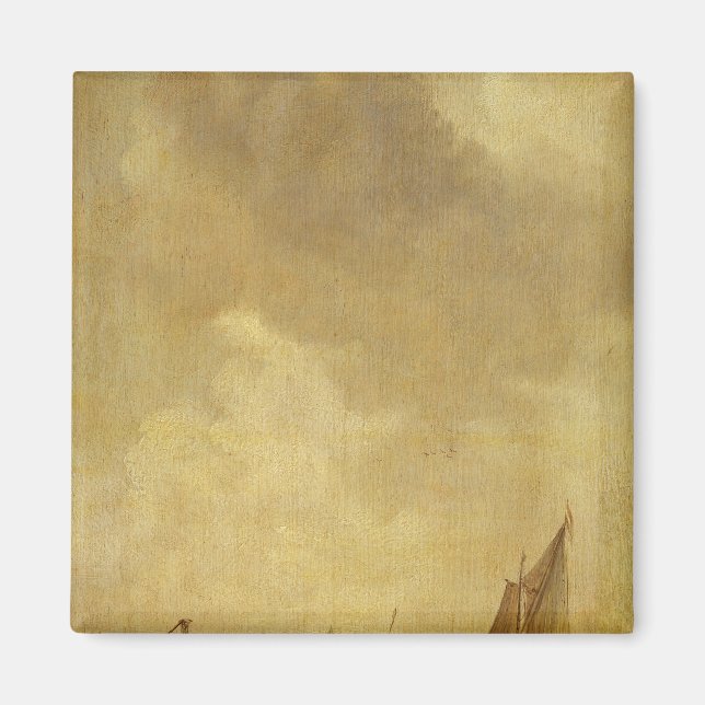 A River Scene, med Fiskare som lägger ett nät, 163 Magnet (Framsidan)