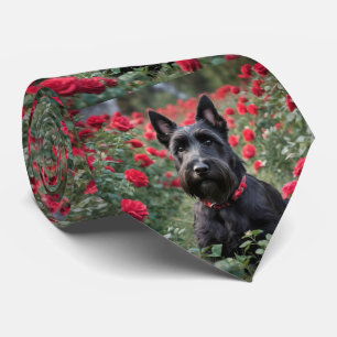 "A Röd ros för Black Scottish Terrier" Slips