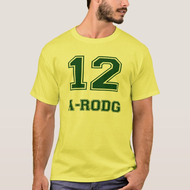 A-Rodg #12 - Gult T-shirt (Framsida)