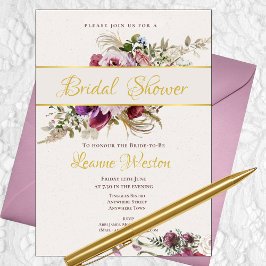 A Romantic Bouquet Inbjudningskort för möhippan