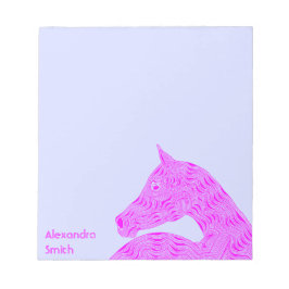 A Rosa Arabian Horse Head Personlig Light Blue Anteckningsblock