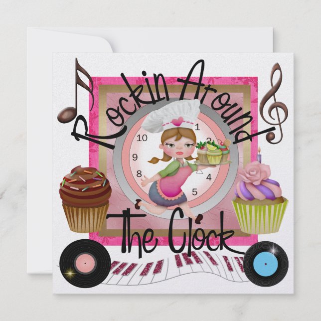 A Royal Cuptårta Rockin' Party - SRF Inbjudningar (Framsida)