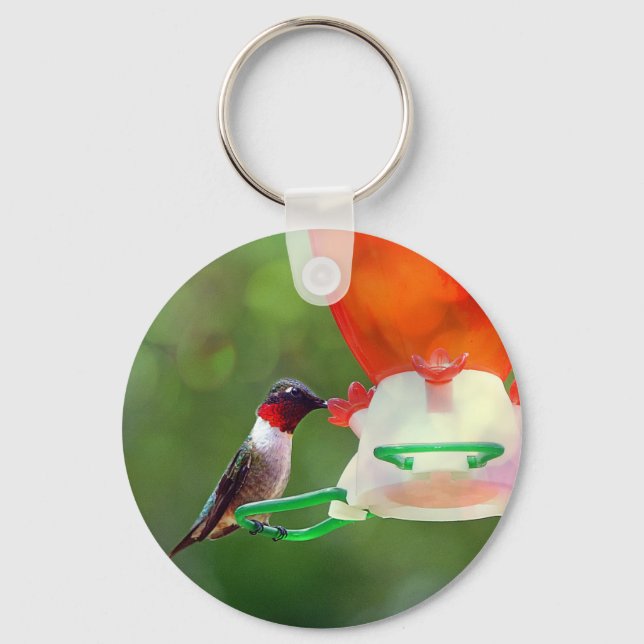 A Ruby Throated Hummingbird Nyckelring (Framsida)
