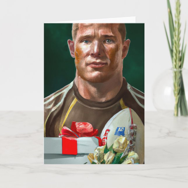 A Rugby-julen - Rugby-hälsningskort Helgkort (Framsida)