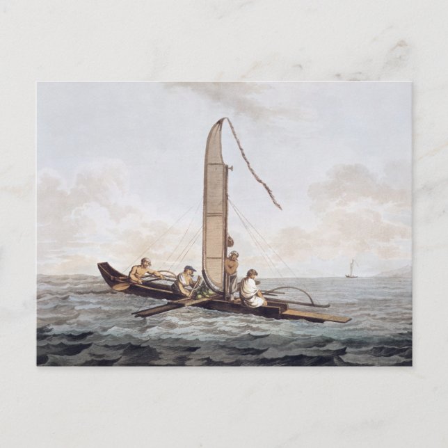 A Sailing Canoe of Otaheite Vykort (Framsida)