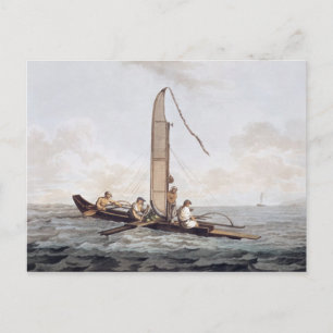 A Sailing Canoe of Otaheite Vykort