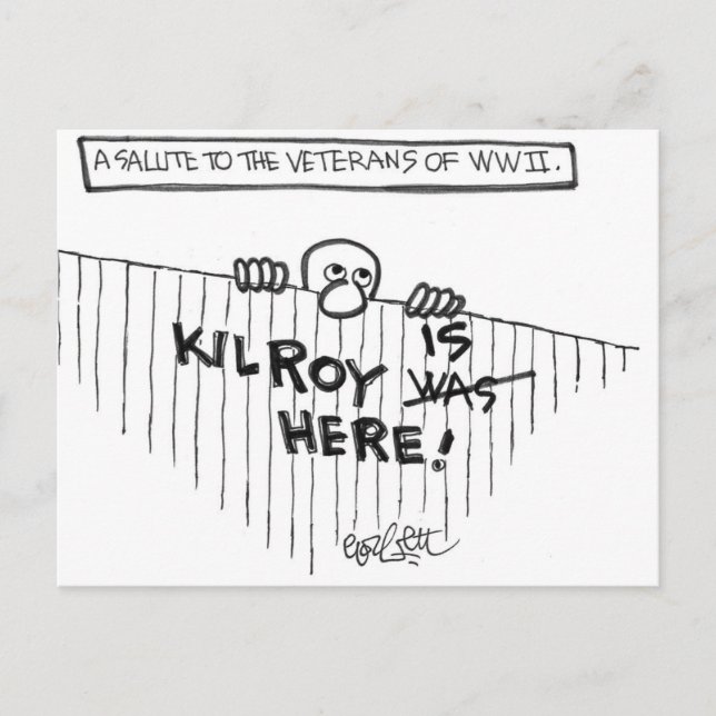 A Salute to Veterans of WWII (Kilroy) Vykort (Framsida)
